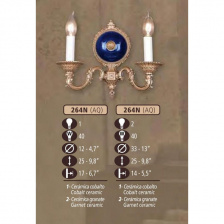 Бра 264N 264N/2 AQ COBALT/GARNET CERAMIC