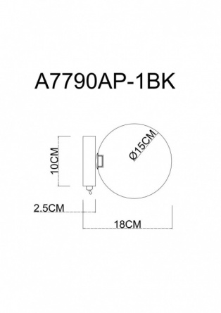 Бра Vincent A7790AP-1BK фото 2