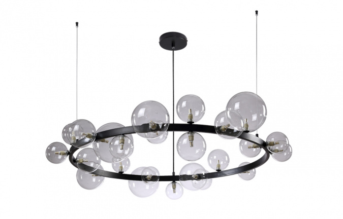 Люстра Crystal Lux AGATA SP24 V2 BLACK/TRANSPARENTE фото 1