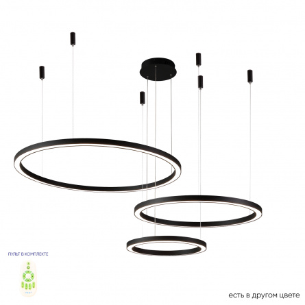 Люстра Crystal Lux FORTUNA SP158W LED D400+600+800 BLACK фото 1