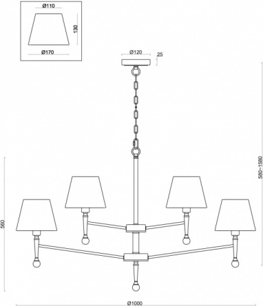 Подвесная люстра Rosemary FR5190PL-12BS1 фото 2
