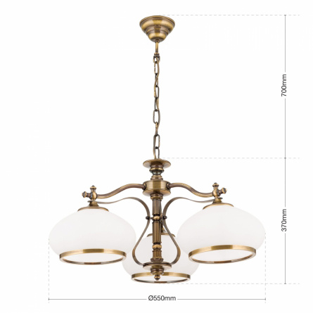 Люстра Orion LU 1460/3 patina/385 opal-patina фото 4