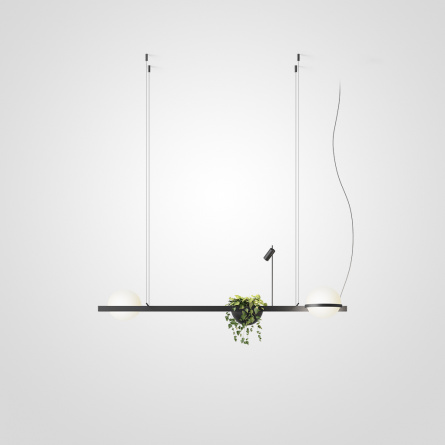 Реечный светильник PALMA Wall lamp 2 шара + 1 вазон горизонтальная фото 1