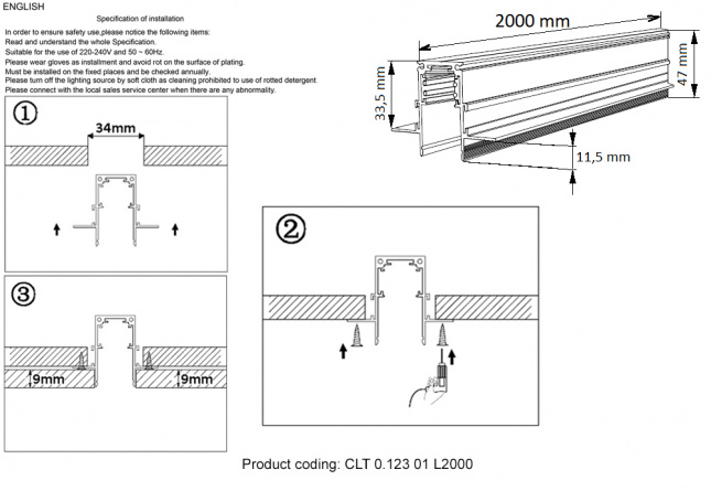 Шинопровод магнитный встраиваемый Crystal Lux CLT 0.123 01 L2000 WH фото 2