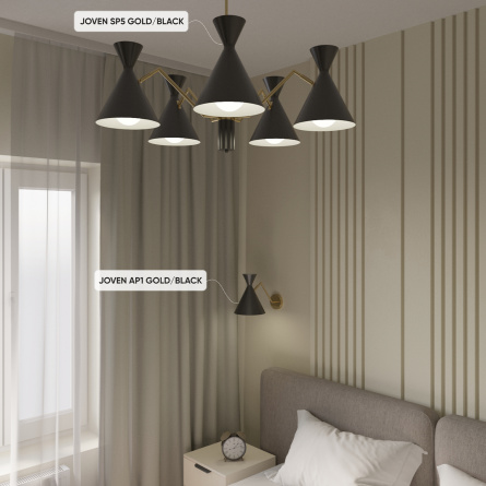 Бра Crystal Lux JOVEN AP1 GOLD/BLACK фото 17