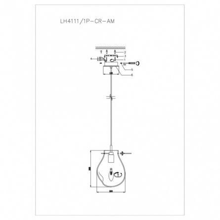 Подвесной светильник Nertus LH4111/1P-CR-AM фото 3