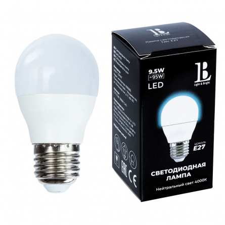 Лампочка светодиодная  E27-9,5W-4000K-G45_lb фото 1