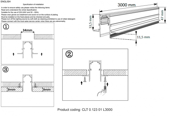 Шинопровод магнитный встраиваемый Crystal Lux CLT 0.123 01 L3000 WH фото 2
