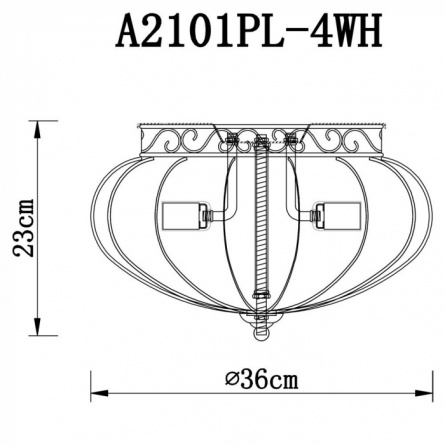 Потолочный светильник Venezia A2101PL-4WH фото 2
